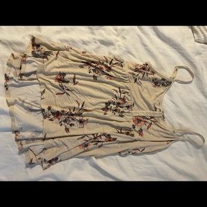 Torrid high low cami white floral size 0